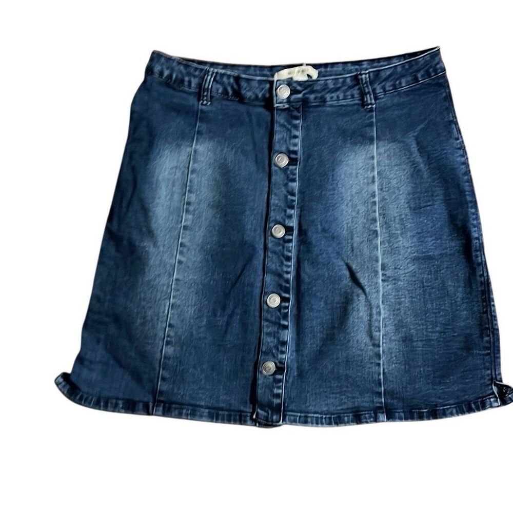 Miami button up denim skirt size large